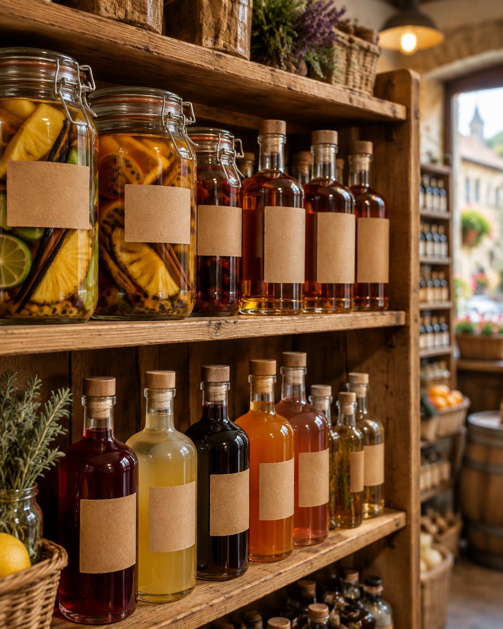 Rhums arrangés, whiskies et liqueurs