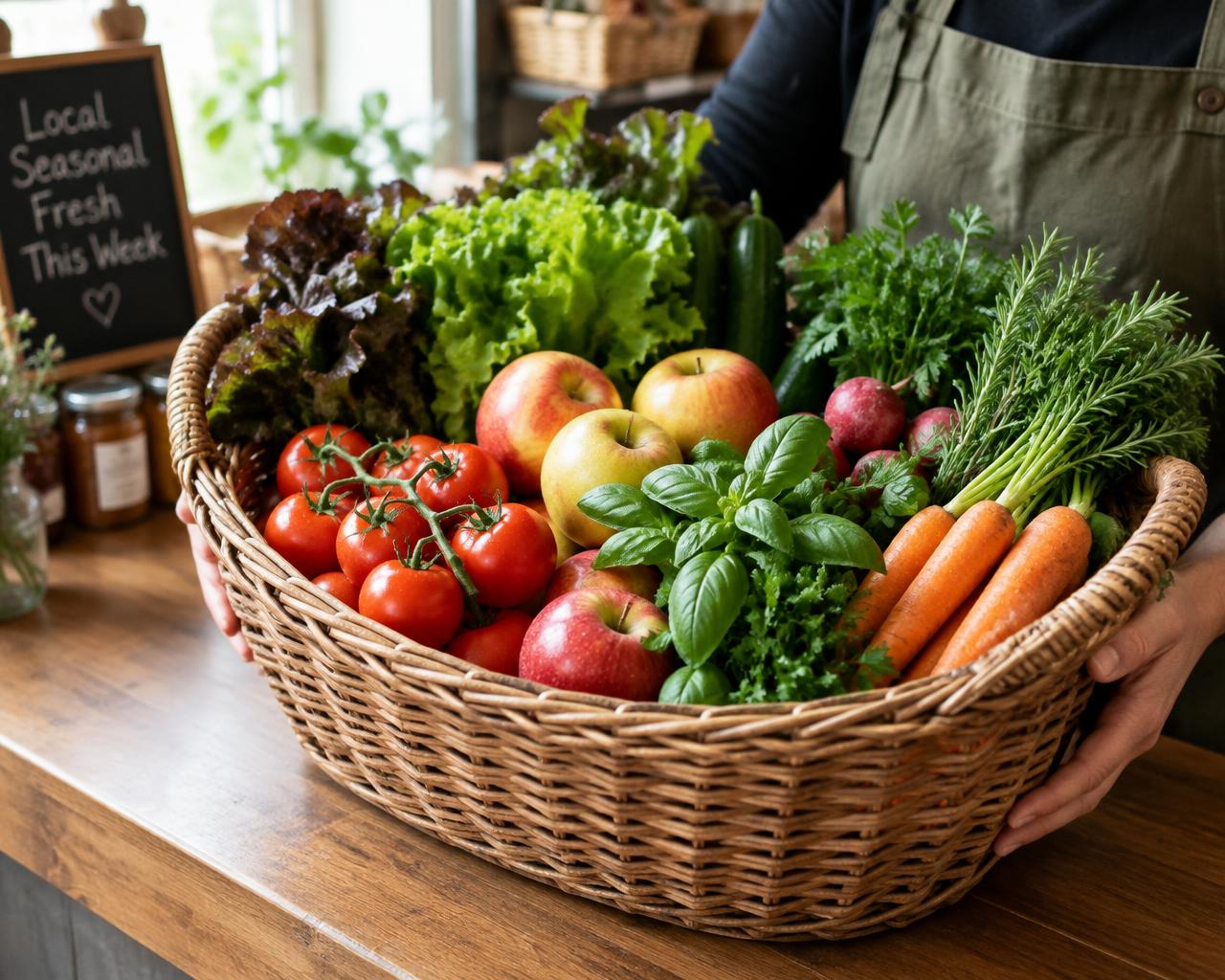 Panier de fruits et légumes de saison